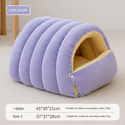 Pet Closed Nest Thickened Warm Detachable Washable Dual purpose Small and Medium sized Dog and Cat Deep Sleeping Nest Mat
