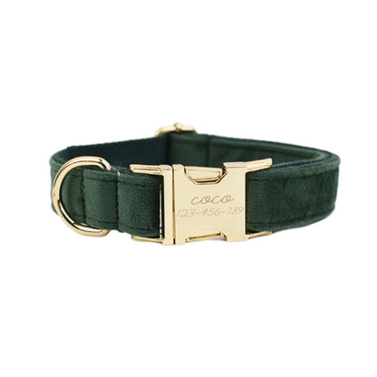 Velvet Collection Dog Collar with Custom Engraving